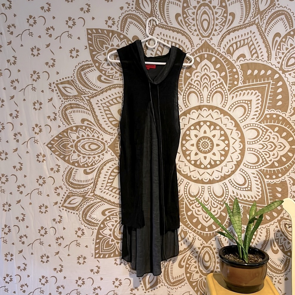 Blackcraft Cult - SMALL Charcoal Sleeveless Hooded Coverup